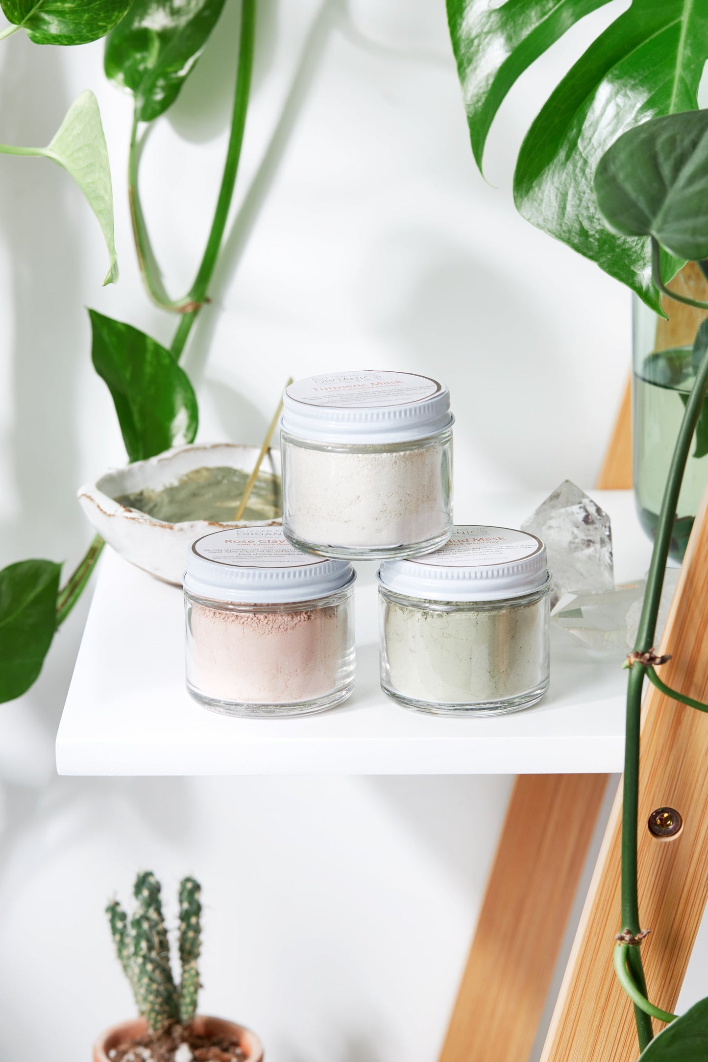 Clay Face Mask Trio Rose Clay French Green Clay Kaolin Clay Turmeric - Organify Me