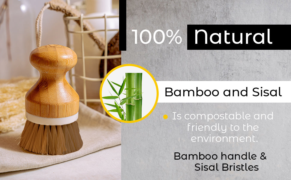 Bamboo Sisal Fiber Dish Brush - Organify Me