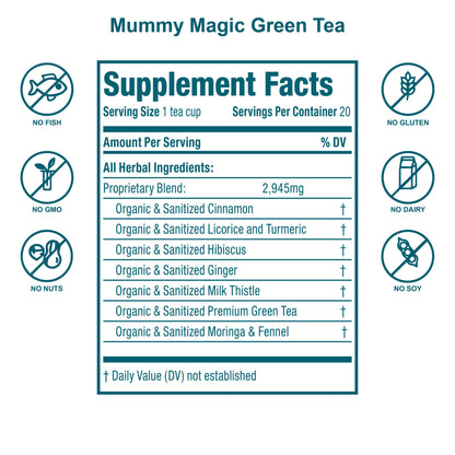 Organic Slimming Herbal Tea - Caffeine-Free with Moringa, 40 Servings - Organify Me
