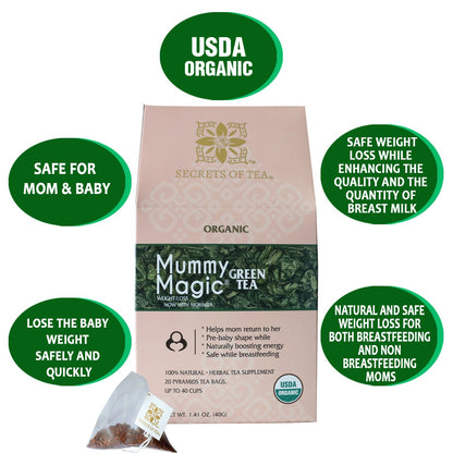 Organic Slimming Herbal Tea - Caffeine-Free with Moringa, 40 Servings - Organify Me