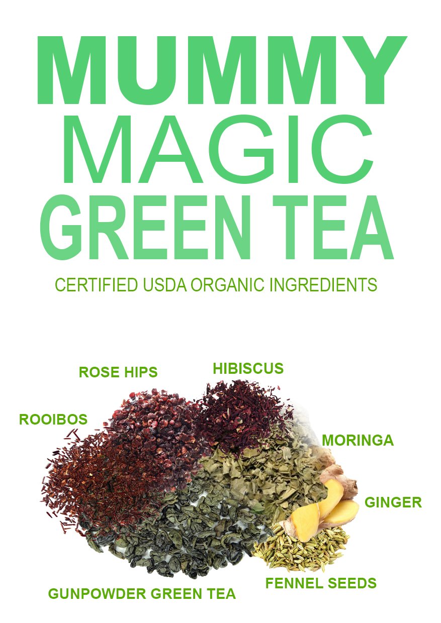 Organic Slimming Herbal Tea - Caffeine-Free with Moringa, 40 Servings - Organify Me