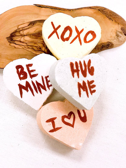 Organic bath bomb / Valentine's Day / conversation hearts / - Organify Me