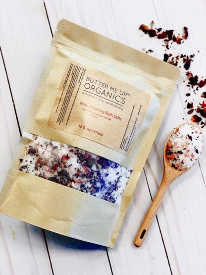 Organic Rose Salt Soak / Epsom Salt Soak / Pink Himalayan Sea Salt / - Organify Me
